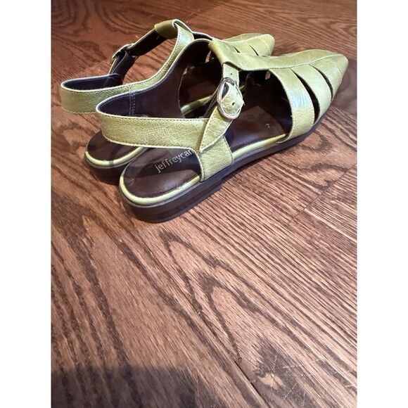 Anthropologie Jeffrey Campbell Landen Sandal Fisherman Green Leather 5.5 NEW - Picture 7 of 9
